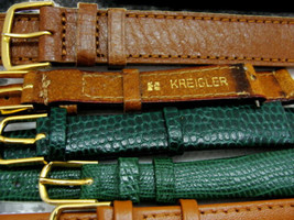 Kreisler Leather Watch Band Lizard Alligator Pig Black Brown 8 -14 YOU P... - $13.39