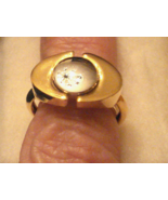 Avon New Dimension RING siz Medium MODERNIST ART DECO Original Box NOS V... - $469.46 MXN