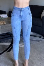 SHEIN Petite Woman&#39;s  Denim Light Blue Jeans Size XXS 0 Waist 25” Length 33.9” - £15.58 GBP