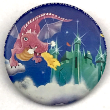 Lisa Frank Dragon 1981 Pin Button Pinback Vintage 80s Fantasy Art Fire Breathing - £19.50 GBP