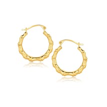 10k Yellow Gold Branch Motif Hoop Earrings - $136.49