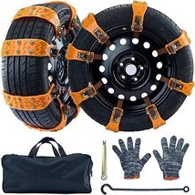 DEDC Tire Snow Chains 8Pcs, Emergency Anti Slip Universal Car Snow Chains - $55.42