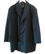 Men&#39;s XL Black Pure Wool Dress Coat 3 Button Pockets Knee Length Silvermans - £35.12 GBP