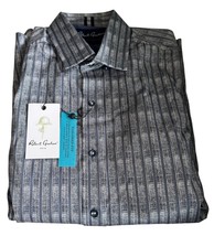 Robert Graham Banyan Long Sleeve Woven Shirt Blue Black Tailored Fit Men... - $97.99