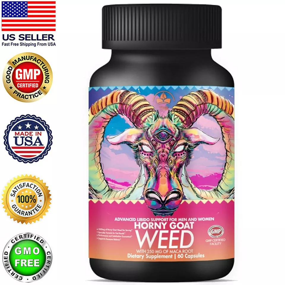 Premium Horny Goat Weed with Maca Root 1560mg Sexual Enhancer for Men &amp; ... - £35.54 GBP