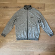Hart Schaffner Marx Men&#39;s Full Zip Sweater Cotton Gray Large - $74.99