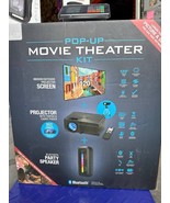 Pop-Up Movie Theater Kit 120&quot; Screen Projector Bluetooth Party Speaker T... - $144.31 CAD