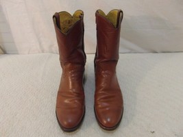 Men&#39;s Justin Brand 8 1/2 D Light Brown Leather Side Zipper Cowboy Boots ... - £44.05 GBP