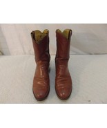 Men&#39;s Justin Brand 8 1/2 D Light Brown Leather Side Zipper Cowboy Boots ... - $64.40 CAD