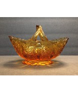 Vintage Imperial Carnival Glass Basket Marigold Iridescent Orange - £17.06 GBP