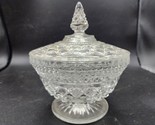 Candy Dish Bowl Covered Lid Pedestal Footed Anchor Hocking Wexford Glass... - £15.01 GBP