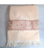 Vintage Cannon Monticello Bath Towel Fringed Sculptured cream shell Yell... - £14.21 GBP