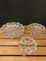 Vintage Complete Original Set of 3  Hazel Atlas Clear Nesting Glass Asht... - $250.69 MXN