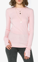 Helmut Lang Womens Top Rib Crewneck Long Sleeve Casual Pink Size M H10HW504 - £77.14 GBP