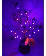 Dead Black Light-up Halloween Tree Bats Cauldron Skull Led Decor Lights ... - £32.01 GBP