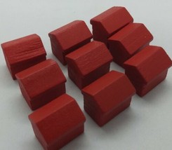 Monopoly Deluxe Edition Red Wooden Hotels Replacement part piece Sold Each - £1.95 GBP