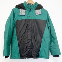 Calvin Klein Jeans Youth Boy XL Peak Tech Color Block Hooded Jacket Green Black - £26.86 GBP