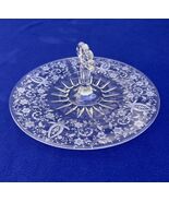 New Martinsville Viking Prelude etch tidbit tray 11", central handle plume style - $24.99