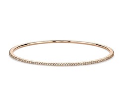 1.00Ct Stackable Pave Diamond 7.00&quot; Women Bangle 14K Rose Gold Finish  - £97.76 GBP