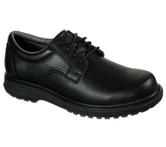 Men&#39;s SKECHERS Wenson Montel Oxford Shoes, 204265 /BLK Multi Sizes Black Leather - £72.34 GBP