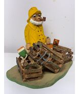 Lobsterman with Traps &amp; Buoys- Signed &amp; Dated - Carved Wood Caricature - $88.00