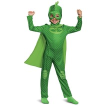 NEW Gekko PJ Masks Green Halloween Costume Toddler 3T-4T Jumpsuit Tail Cape - £15.47 GBP