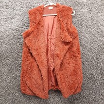 Widd Pearl Open Faux Fur Coat Women Small Brown Shaggy Sleeveless Vest L... - $17.05