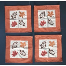 Harvest Embroidered Leaf Placemats With Faux Suede Trim Fall Colors Oran... - £5.43 GBP
