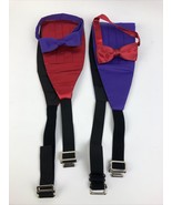 2 x Shriners Mens Purple and Red Cumber-bun Bow Tie Set LOOK - £15.72 GBP