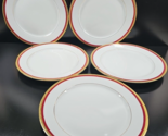 5 Charter Club Fashion Buffet Gold Red Band Dinner Plates Set Macy&#39;s Dis... - £184.96 GBP