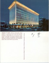 Washington D.C. National Geographic Headquarters Agleam Night Vintage Po... - £7.48 GBP