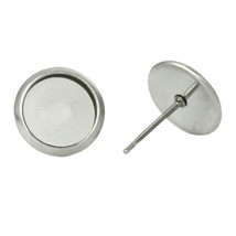 30 Stainless Steel Post Stud Earring Wire Fits 6mm Cabochon Settings Cups Beads - £5.36 GBP