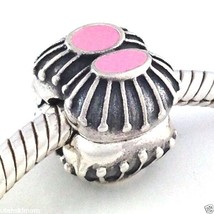 Authentic PANDORA Two Of A Kind W/ Pink Enamel Clip Charm 790578en24 New - £26.57 GBP