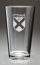 O&#39;Dowd Irish Coat of Arms Pint Glasses - Set of 4 (Sand Etched) - £54.14 GBP