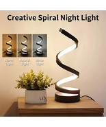 USB Plug In Creative Spiral LED Night Light Dimmable 3 Colors Adjustable For Liv - $46.73 - $58.85