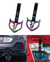 2Pcs Devil Broken Heart Neo Jdm Tsurikawa Ring Subway Train Bus Handle Strap - £19.77 GBP