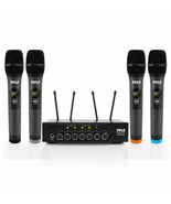Pyle PDWM4120 Portable Battery Operated Four Bluetooth Cordless Micropho... - $121.58 CAD