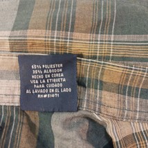 Puritan Button Up Long Sleeve Men's Plaid Green Shirt Spread Collar Size Large image 7