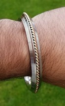 Sikh kara stainless steel twisted brass copper edge kada singh kaur bangle u7 - £36.72 GBP