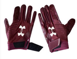 Under Armour 3xl New Mens Spotlight Receiver Football Gloves Burgundy - $40.14