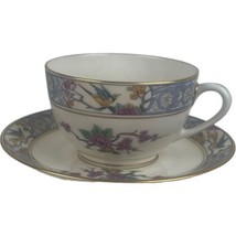 Vintage Lenox Ming Rose Birds Teacup Cup &amp; Saucer Set Made In USA Retired - £11.20 GBP