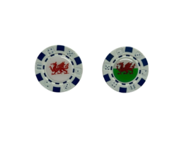 WALES AND WELSH RED DRAGON POKER CHIP GOLF BALL MARKERS - £3.41 GBP