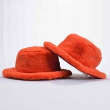 Men&#39;s Manzini Orange | Red Bottom Faux Fur Hat NWT - £79.01 GBP