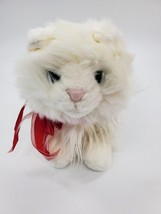 Gund Jaspur Cat #14273 White w Red Bow Blue Eyes 12&quot; Christmas Plush Toy... - £23.48 GBP