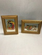 Wood Vintage pair of postcards framed  Circa 1910-1909 Kittens Cats animals - £26.83 GBP