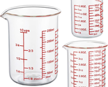 High Borosilicate Glass Measuring Cup Set-V-Shaped Spout，Includes 60Ml(2... - £20.01 GBP