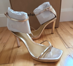Reformation Gilda Platform Ankle Strap Toe Ring Gold Sandal 4 1/3&quot; Heel ... - $2,208.13 MXN