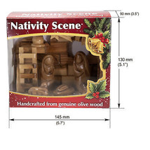 Nativity scene, Handcrafted Olive Wood Christmas Figurines 5.7 inch Holy... - £53.61 GBP
