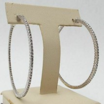 0.60Ct Diamond Inside Outside Brilliant Fancy Hoop Earrings 14k White Gold Over - £80.38 GBP