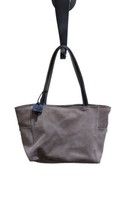 TAMPICO Tote Purse Large Taupe Suede Leather Trim France Handbag Shoulde... - $128.69